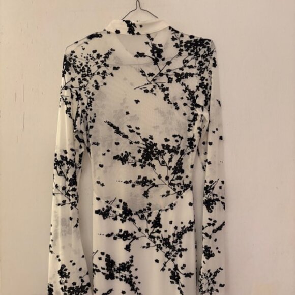 Fashion Nova Floral Print Mesh Mock Neck Maxi Dress, Sz L, NWOT - Picture 12 of 13